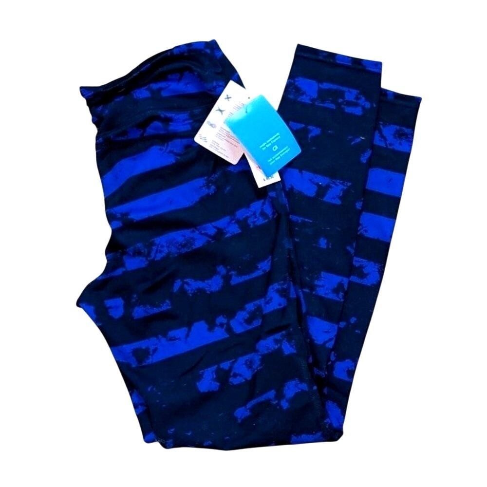 Athletic Work Out Athleisure Gap Medium Black Blue Full‎ Length Leggings gFast